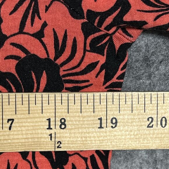 Michael Michael Kors Crop Shirt Top Womens S Cotton Modal Tropical Hibiscus - Picture 5 of 11